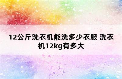 12公斤洗衣机能洗多少衣服 洗衣机12kg有多大